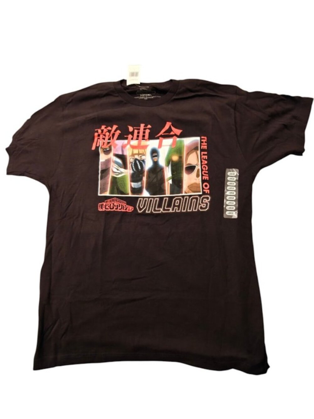 My Hero Academia Mens Black Lrg 100 Cotton Funimation League of Villains T Shirt